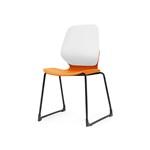 SYLEX KALEIDO CHAIR WHITE SLED FRAME ORANGE SEAT
