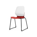 SYLEX KALEIDO CHAIR WHITE SLED FRAME RED SEAT