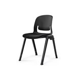 SYLEX PALLETE CHAIR 4 LEG NO ARMS BLACK ALIMINIUM FRAME BLACK SEAT