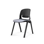 SYLEX PALLETE CHAIR 4 LEG NO ARMS BLACK ALIMINIUM FRAME GREY SEAT