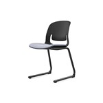 SYLEX PALLETE CHAIR WITH BLACK STEEL REVERSE CANTILEVER FRAME GREY SEAT
