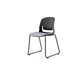 SYLEX PALLETE CHAIR NO ARMS BLACK SLED FRAME GREY SEAT