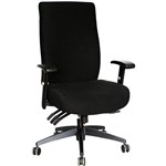 SYLEX PIAZZA CHAIR HIGH BACK ARMS ANTIMICROBIAL FABRIC BLACK