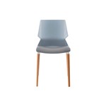 SYLEX PRISM PLASTIC CHAIR OVER BEECH WOOD 4 LEGS GREY