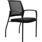 DAL URBIN 4 LEG MESH BACK CHAIR GLIDES WITH ARMS BLACK SEAT
