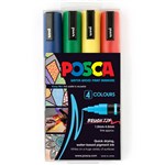 POSCA PC5BR PAINT MARKERS ASSORTED PACK 4