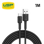 USP BOOSTUP BRAIDED USBC to USBA CABLE 1M BlACK 3A FAST CHARGE STRONG  DURABLE SAMSUNG GALAXY APPLE iPHONE iPAD MACBOOK 