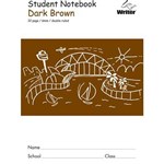 WRITER STUDENT NOTEBOOK 6MM DOUBLE RULEDGUIDE 32 PAGE 250 X 175MM DARK BROWN