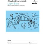 WRITER STUDENT NOTEBOOK PLAINSINGLE RULED 12MM 64 PAGE 250 X 175MM LIGHT BLUE